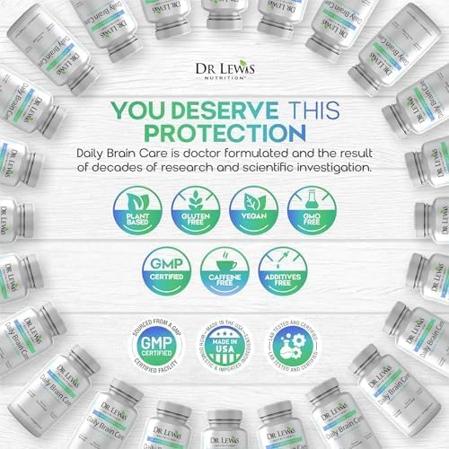 90-capsules bottle of Dr Lewis brain care supplement
