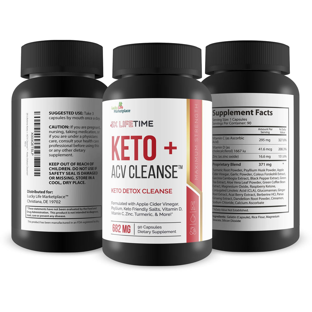 90-day supply bottle of Keto + ACV Cleanse