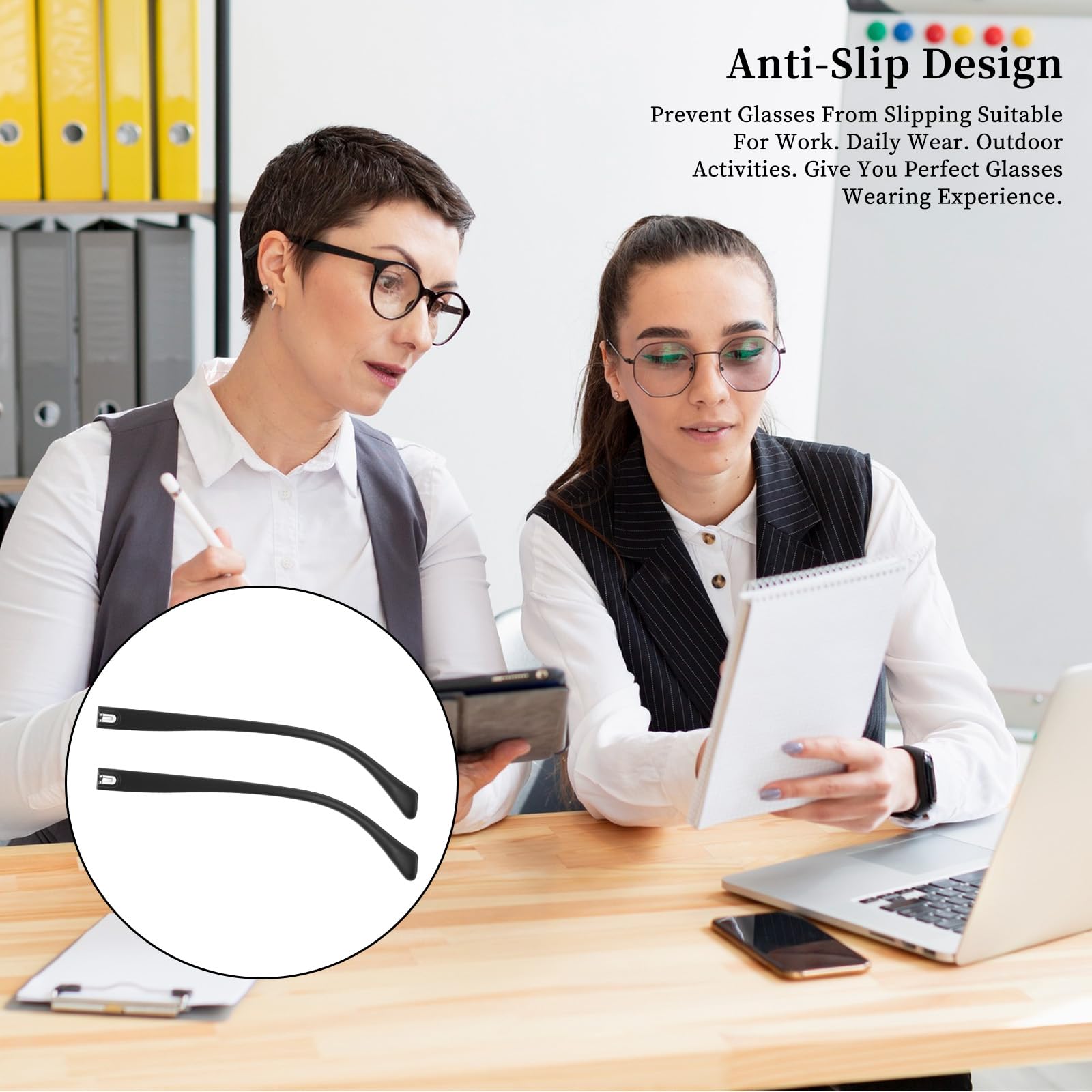 Temple length 13.8 cm and extra-wide 9 mm gap in replacement arms