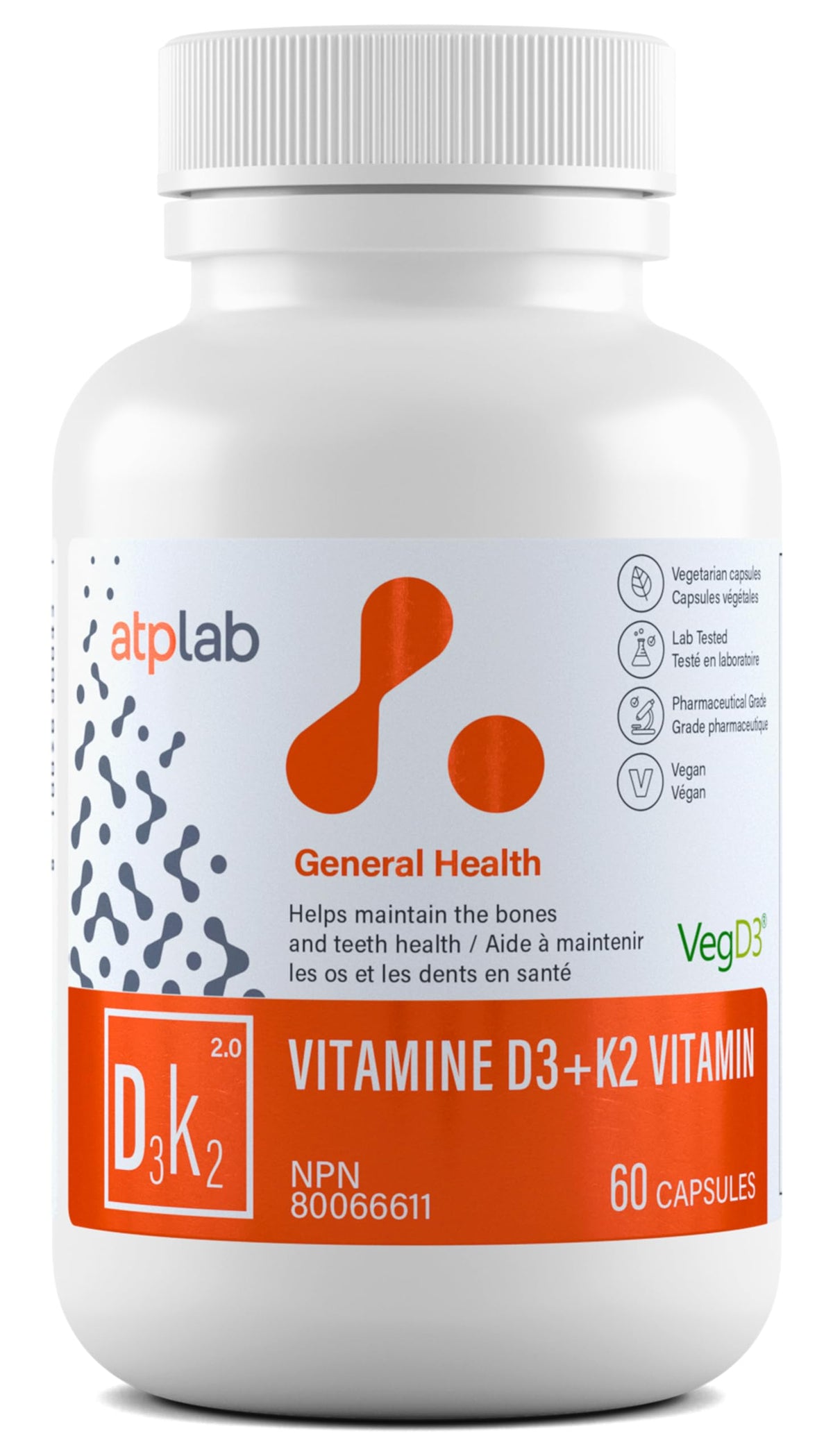 Hero image for ATP LAB Vitamin D3 K2 60 capsules