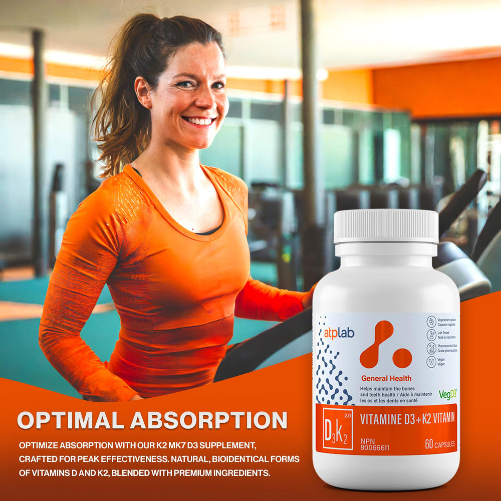 Product packaging for ATP LAB Vitamin D3 K2 60 capsules