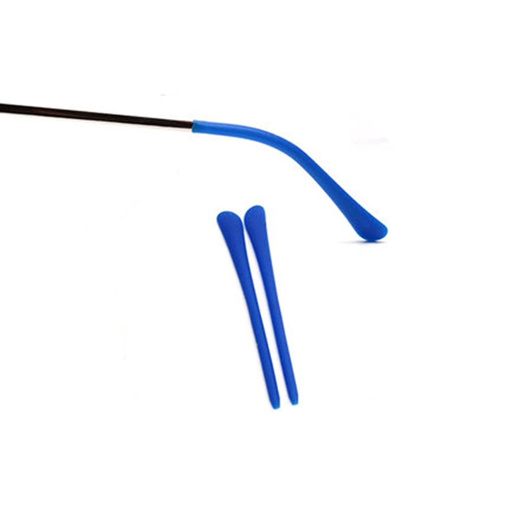 BEHLINE soft silicone temple tips in blue for thin metal eyeglasses
