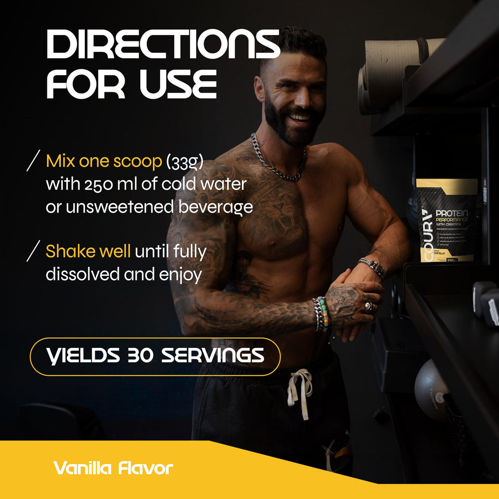 Nutrition facts for COURA Proteín Performance 990g