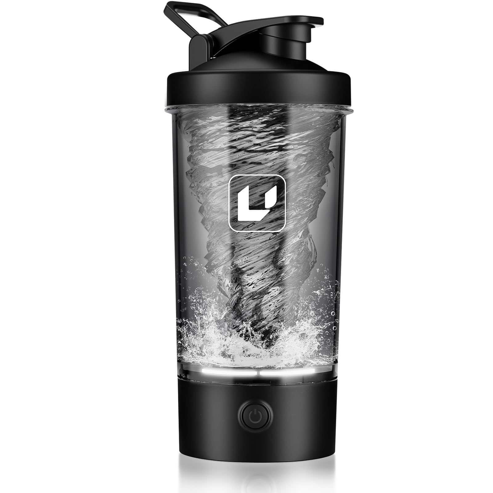 Cholas electric shaker bottle front view with 24oz capacity for on-the-go shakes.