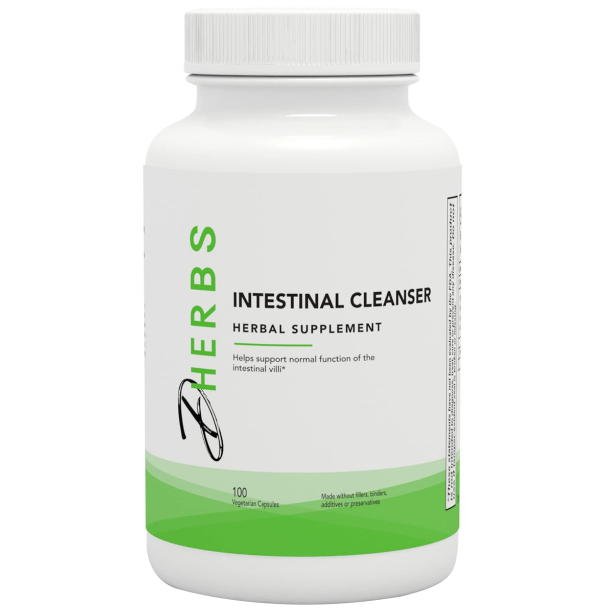 Front view of DHerbs Intestinal Cleanser bottle