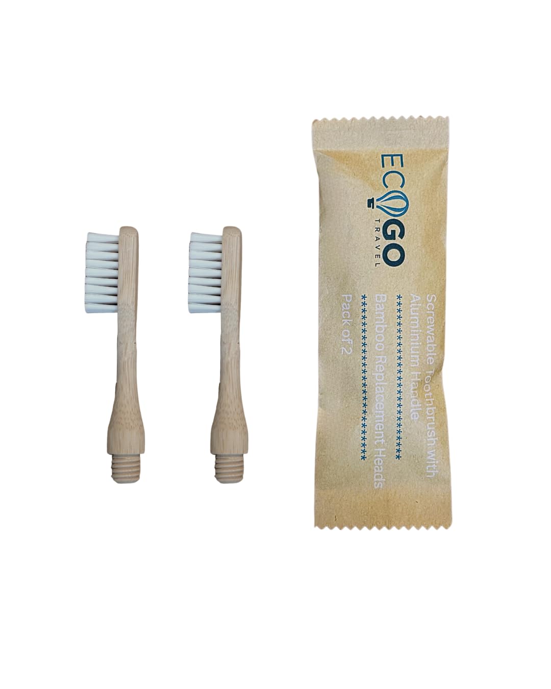 Toothbrush set shown in self-standing travel arrangement