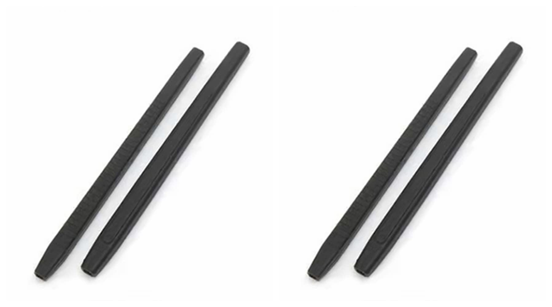 ExactFitt TT006 Black silicone anti-slip eyeglass end tips - front view