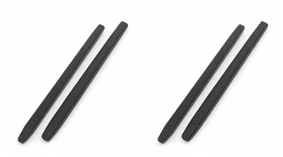 ExactFitt TT006 Black silicone anti-slip eyeglass end tips - front view