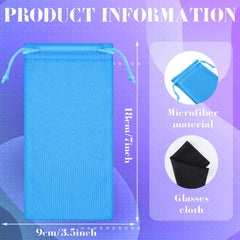 Blue microfiber sunglasses pouch