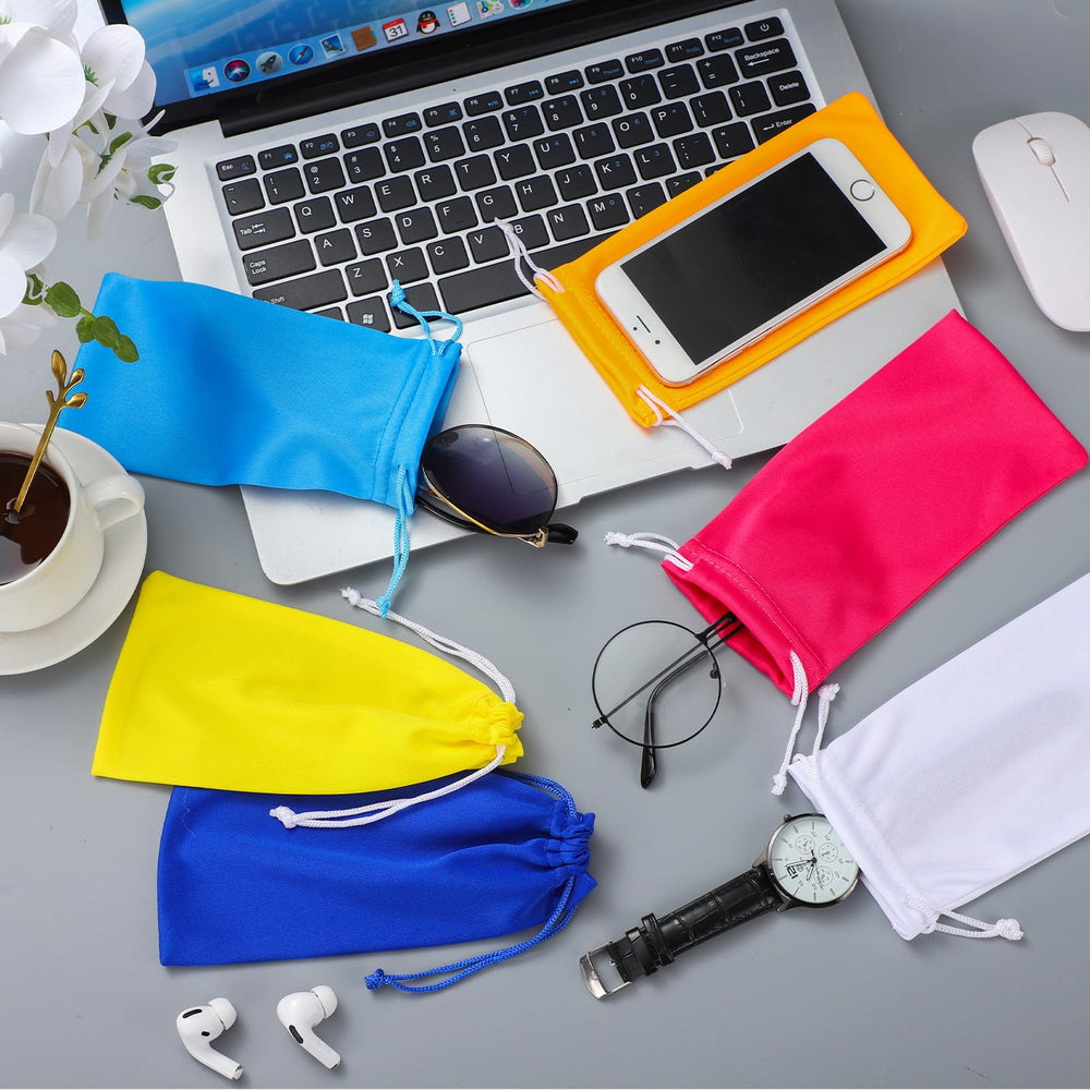 Orange microfiber sunglasses pouch