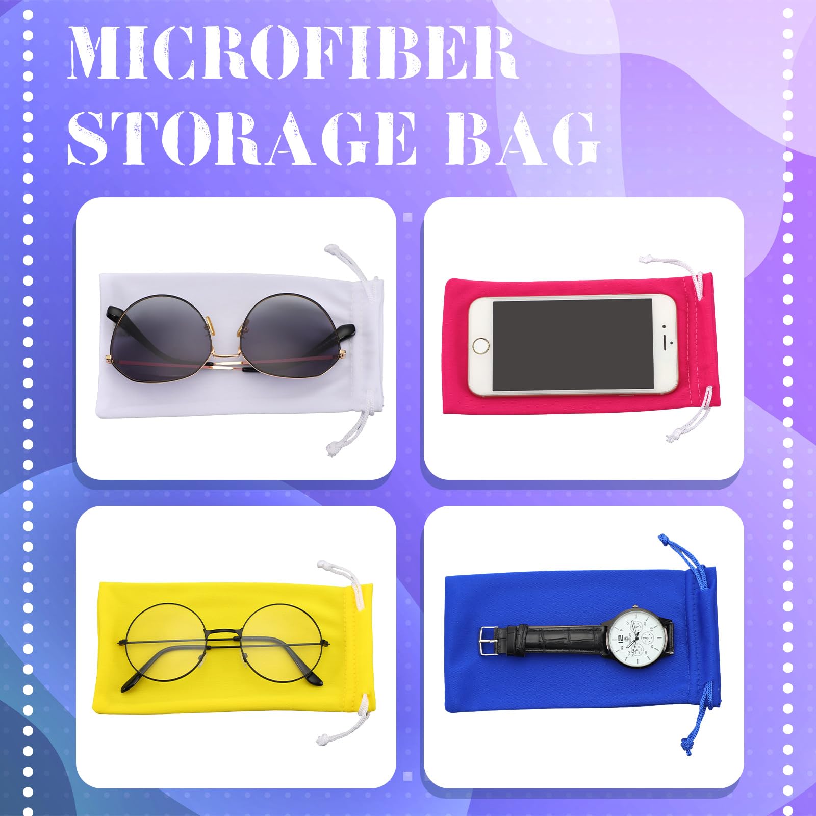 White microfiber sunglasses pouch