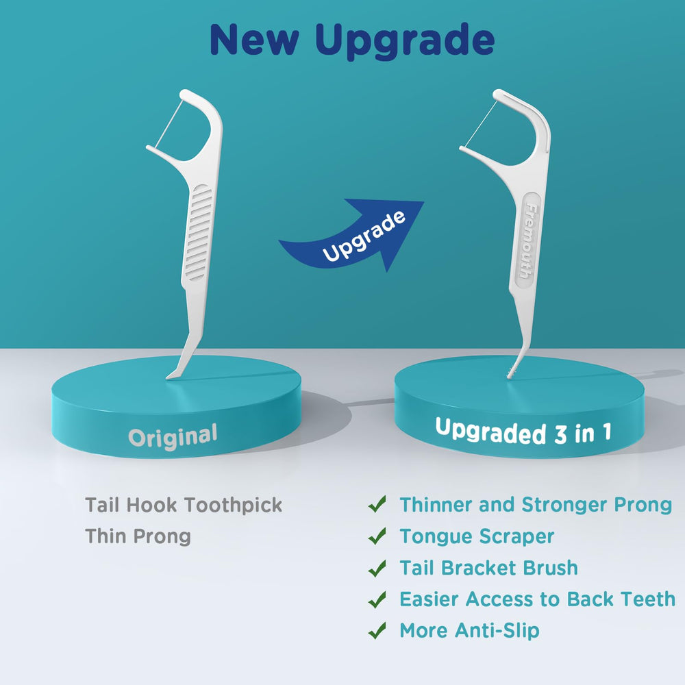 Slim prongs navigating braces for easy cleaning