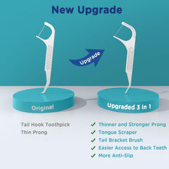 Slim prongs navigating braces for easy cleaning