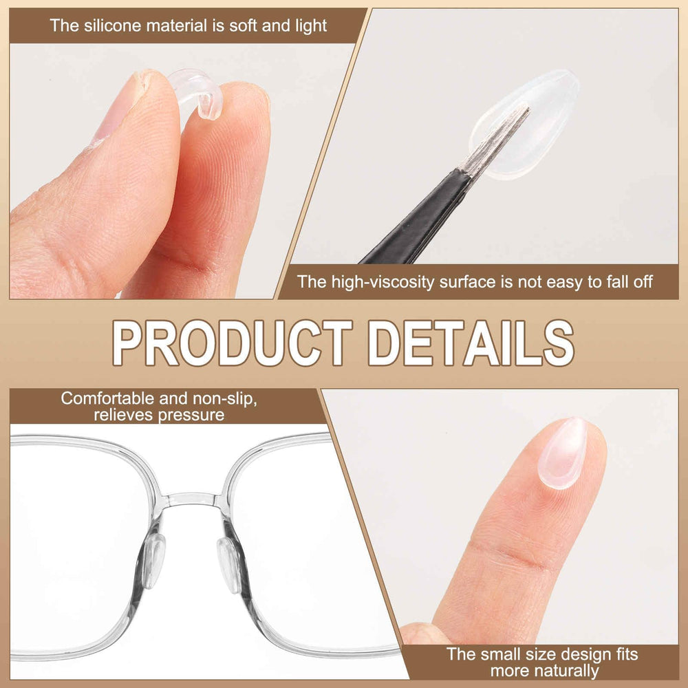 Self-adhesive backing on nose pads for easy application