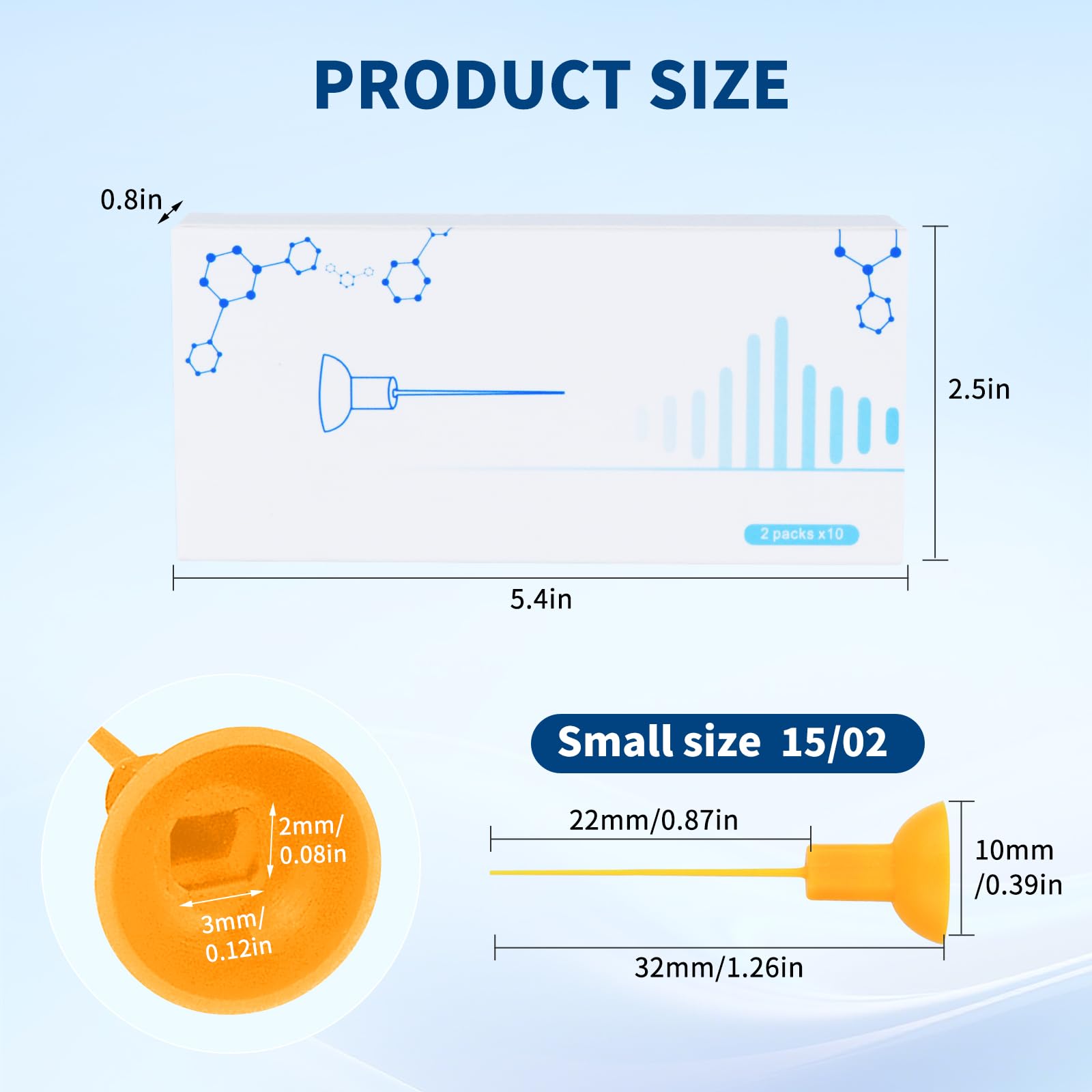 Close-up of yellow HDXQ-01S replacement tip for root canal irrigation