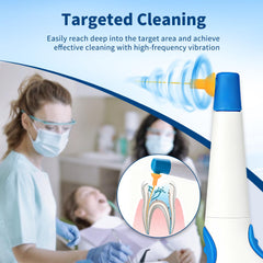 Bent, bendable polymer tip for root canal irrigator applications