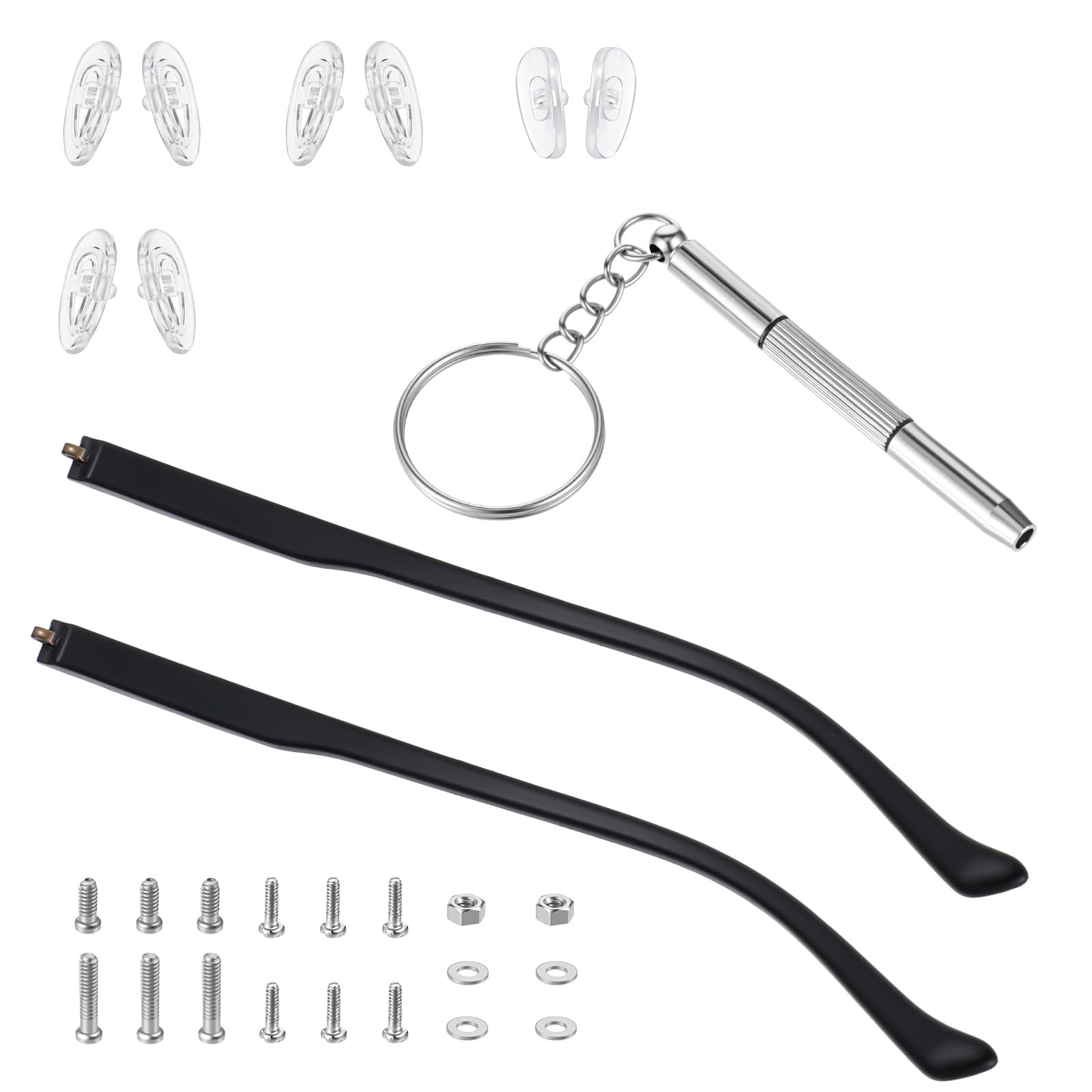 HJZHII black temple arms replacement kit - 13.5 cm length