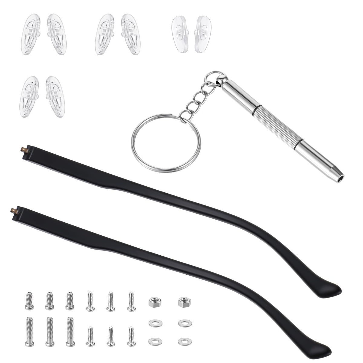 HJZHII black temple arms replacement kit - 13.5 cm length