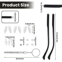 HBZHII black temple arms replacement kit, alternate view