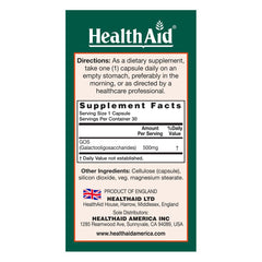Close-up of HealthAid GOSPrebio product label