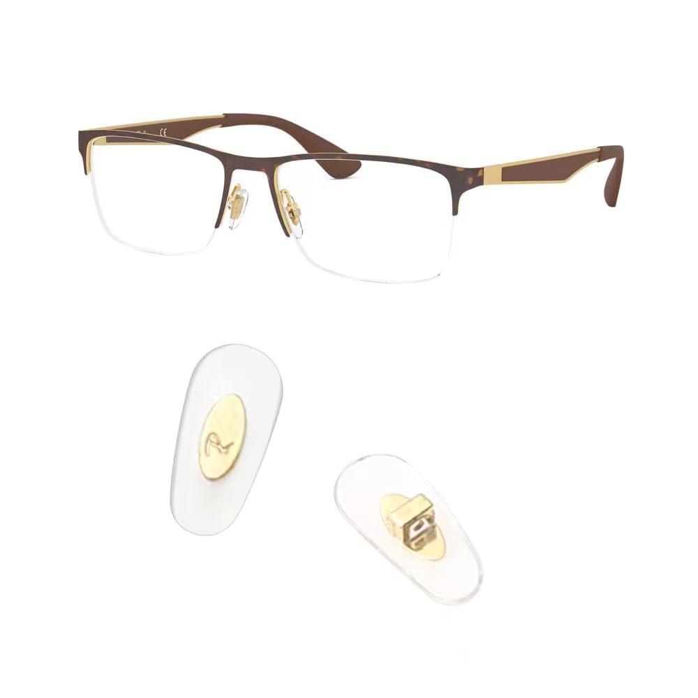 HiCycle2 gold push-in nose pads for Ray-Ban sunglasses – front view