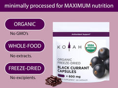 Organic black currants from Poland used in KOYAH capsules