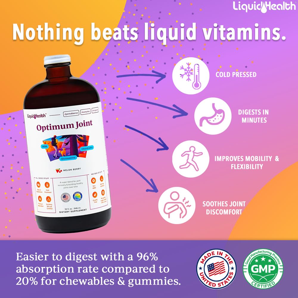 Back label of LIQUIDHEALTH Optimum Joint Supplement 32 oz