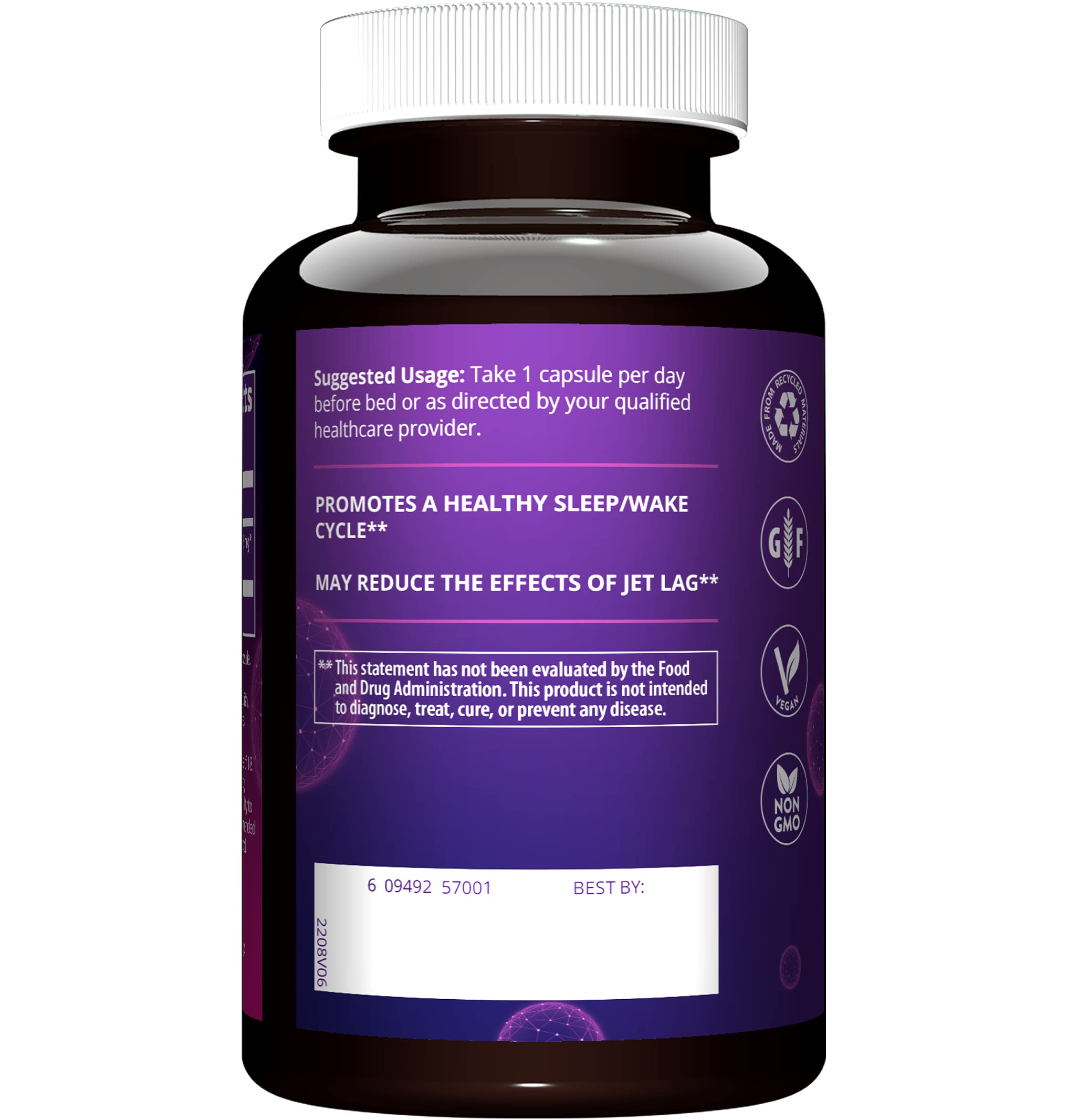 MRM Melatonin 3mg capsules near bottle