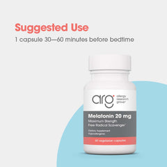 Close-up of a 20mg melatonin capsule