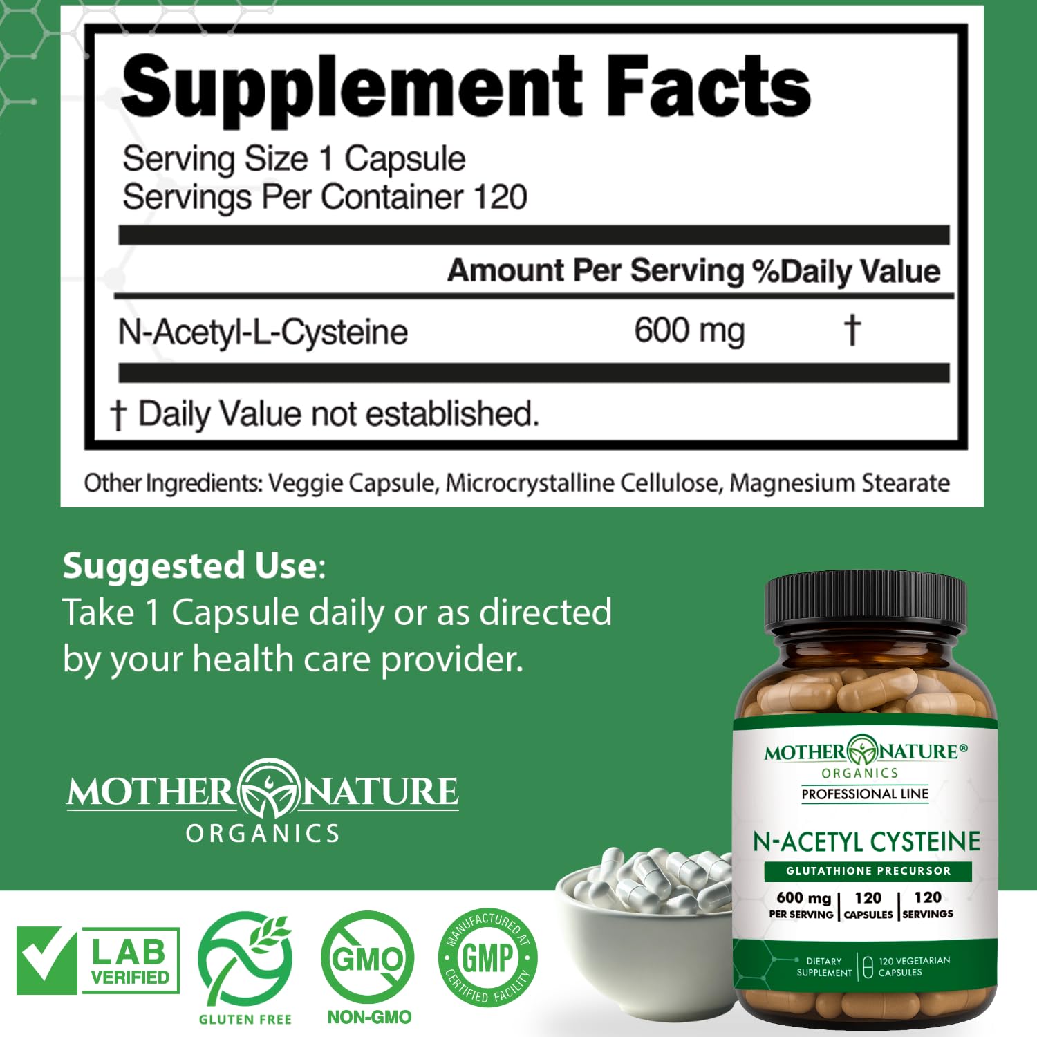 NAC 600mg ingredients list