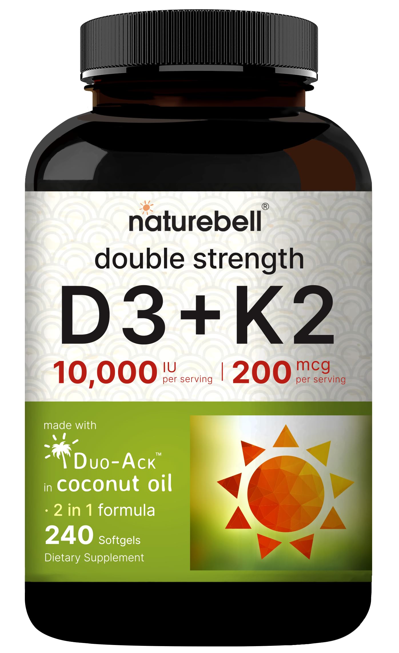 Dosage information for NatureBell Vitamin D3 K2