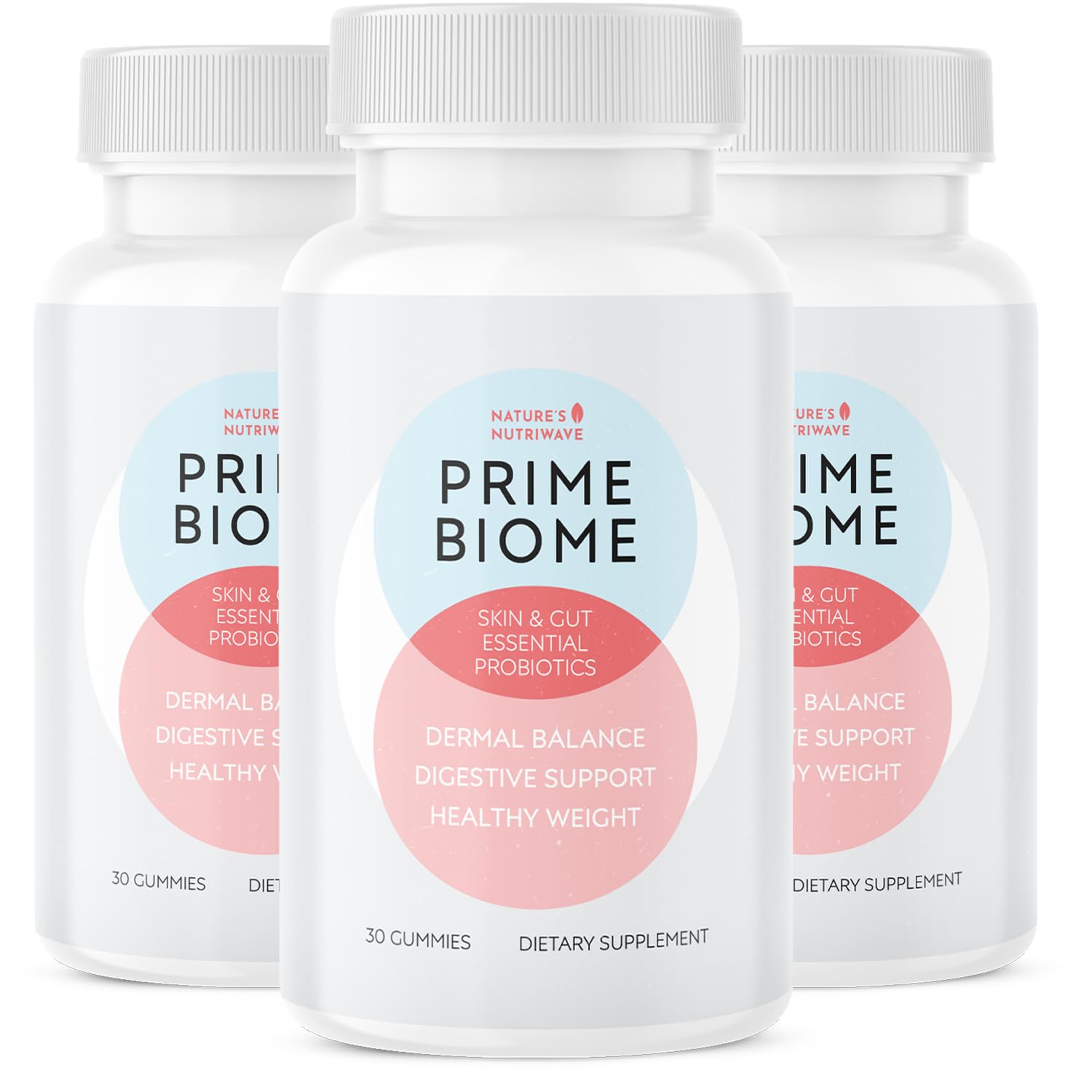 Front view of Nature’s NutriWave PrimeBiome Probiotic Gummies