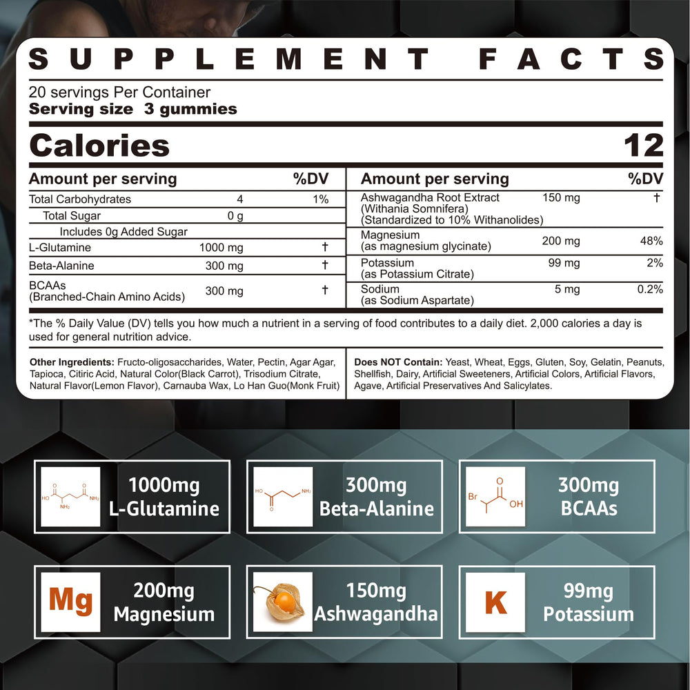 Nextdia L-Glutamine 1000mg Gummies label