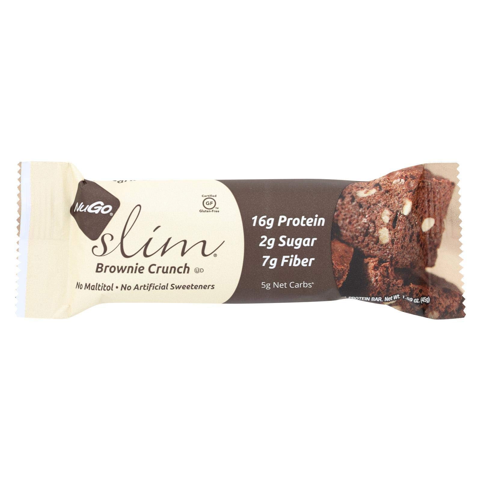 NuGo Nutrition Slim Bar Brownie Crunch 1.59 oz - pack of 12 front view