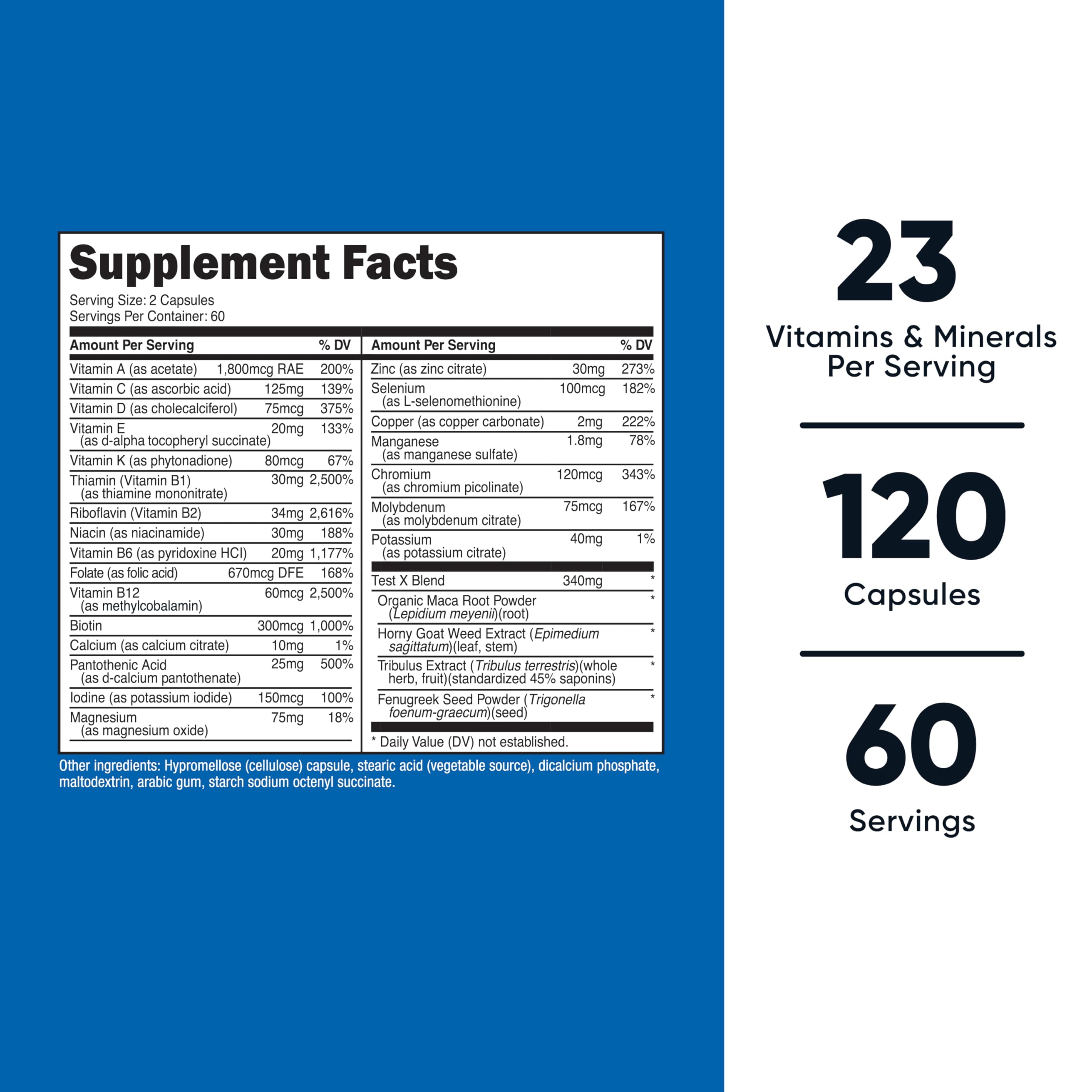 Close-up of Nutricost Multivitamin for Men label