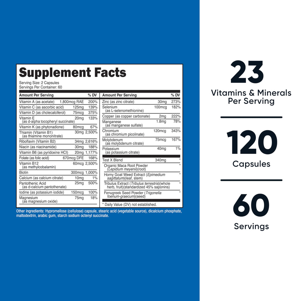 Close-up of Nutricost Multivitamin for Men label