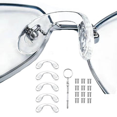 5 pack silicone nose pads U-shaped screw-in design