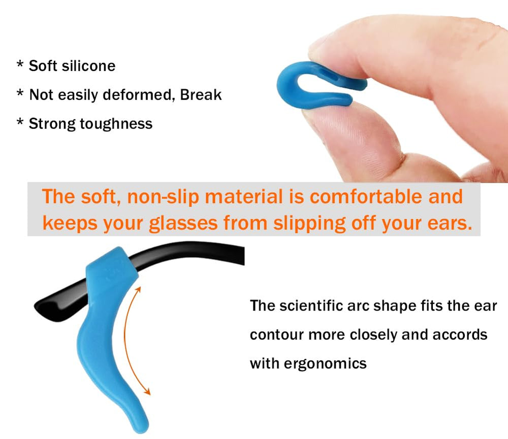 Anti-slip design prevents glasses from sliding down the nose during activities
