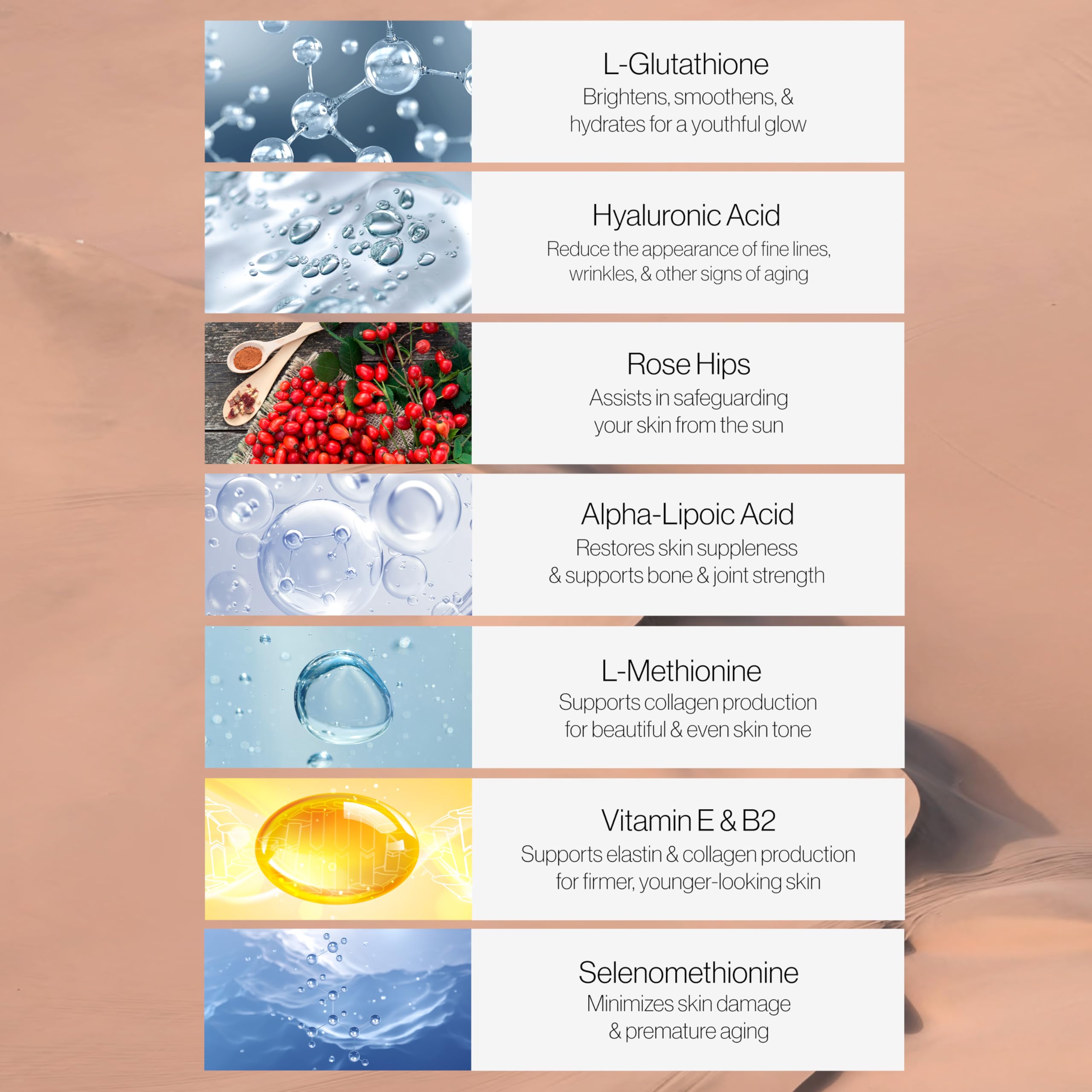 Relumins Glutathione supplement packaging showing nutrition facts