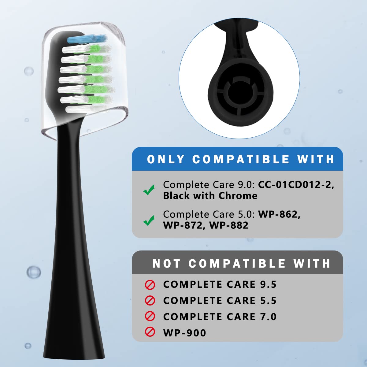 STRB-10WB black toothbrush head angled profile