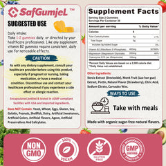 Close-up of Safgumjel Vitamin B2 Gummies label