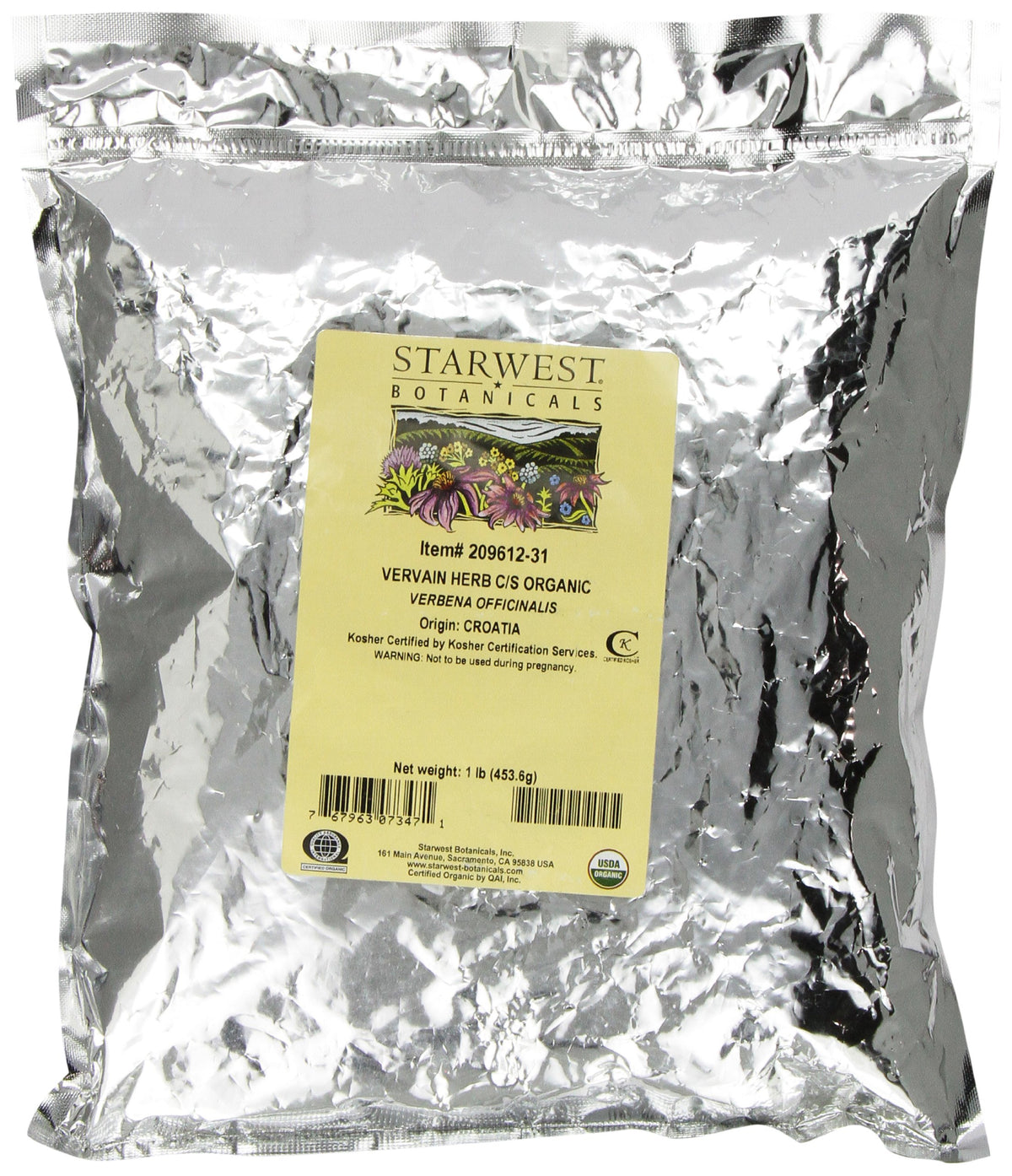 Starwest Botanicals Vervain Herb Cut/Sifted - 1 Pound
