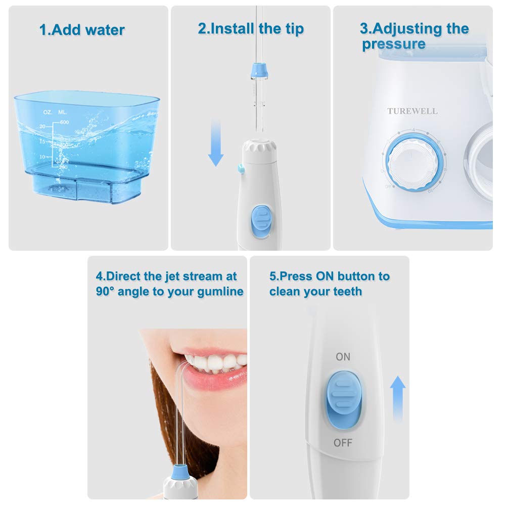 Toothbrush tip for TUREWELL water flosser