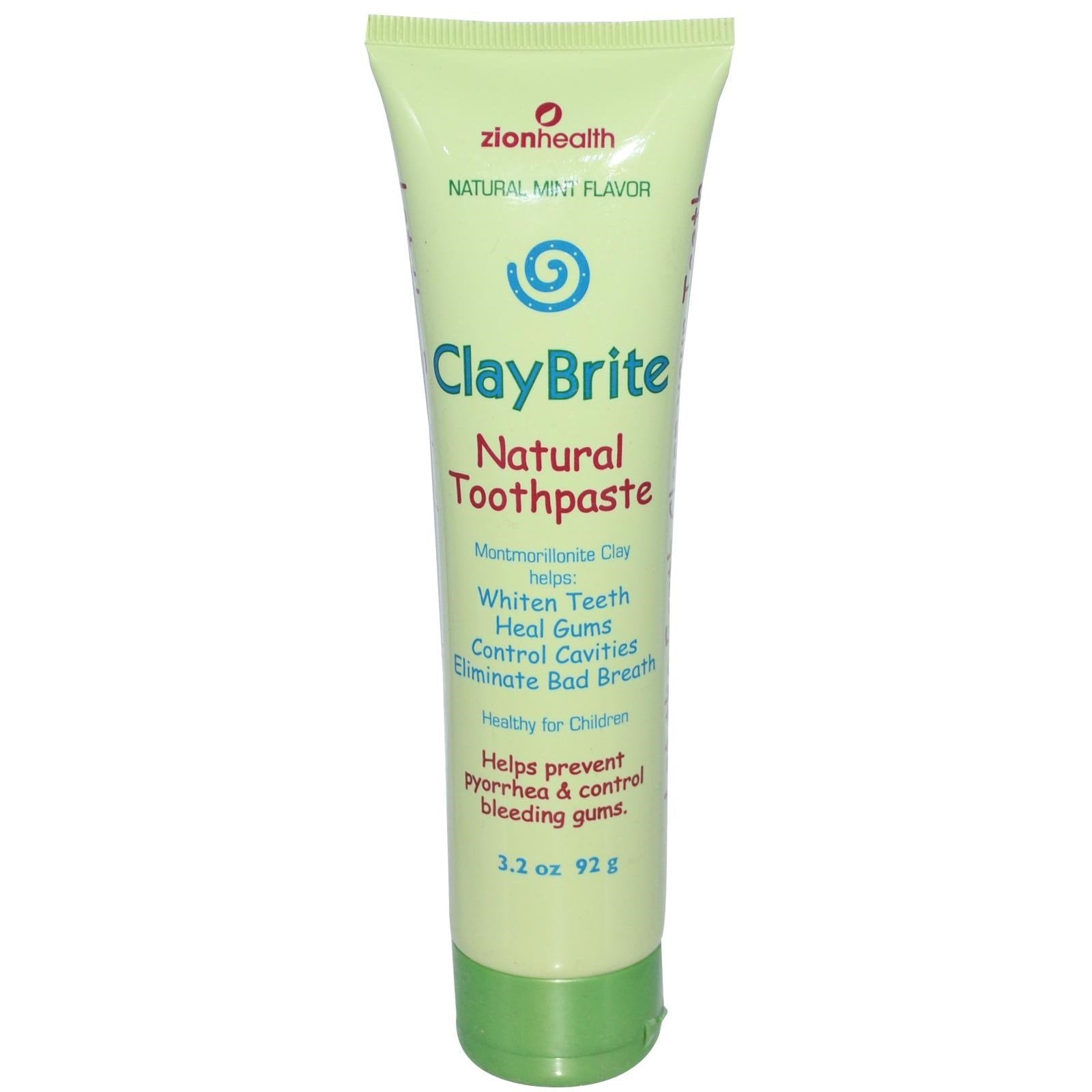 Tpste Claybrite Natural by Zion Health - 4 Oz, 2 Pack toothpaste