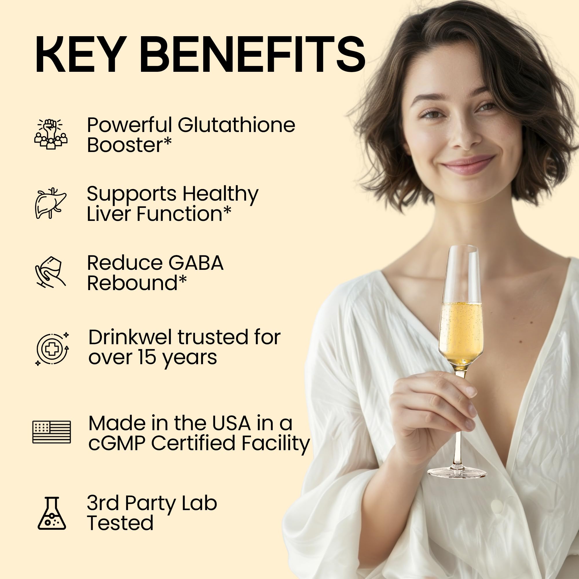 Ingredient list close-up on WELESSENTIALS DHM NAC packaging