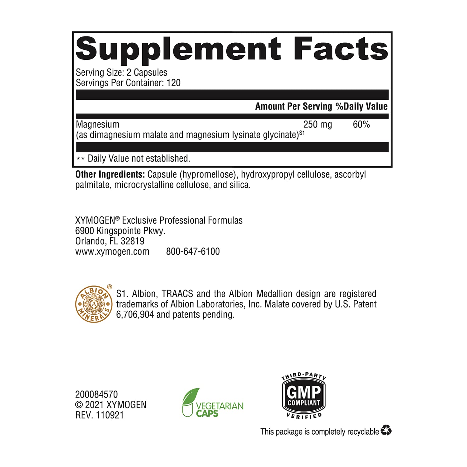 Magnesium glycinate chelate molecular structure