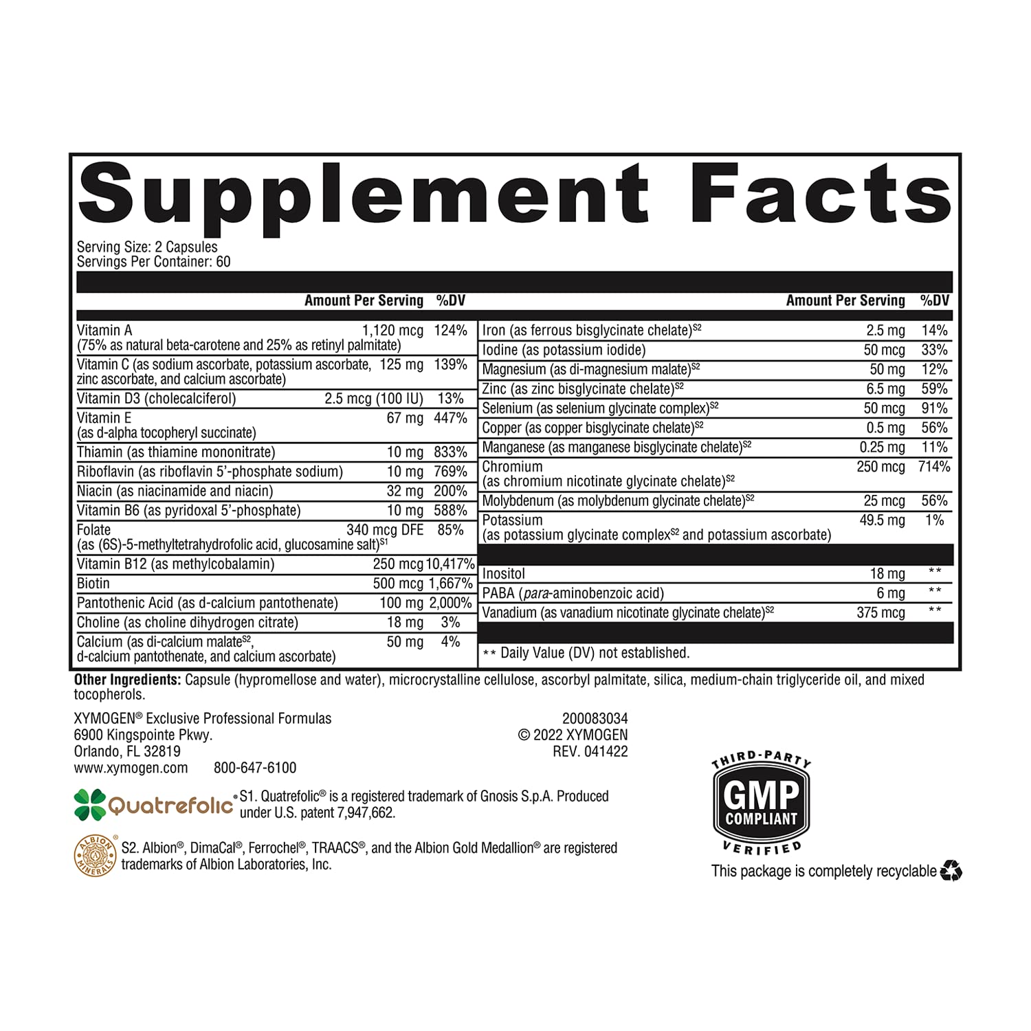 Chelated minerals and methyl B12 in the ActivNutrients blend