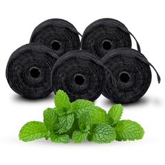 Xlent expandable charcoal dental floss with mint flavor and xylitol
