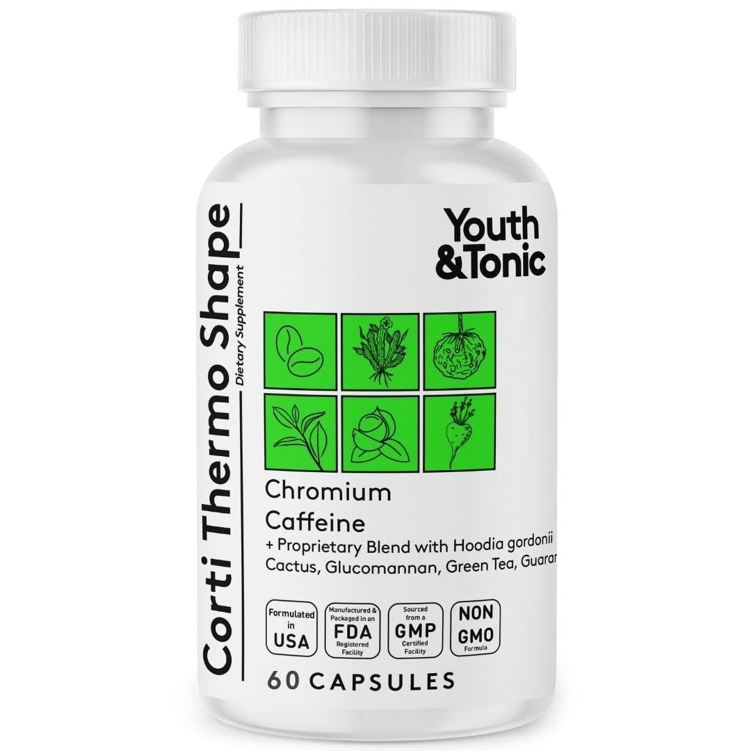 Front view of Youth & Tonic Corti-Thermo Shape 60 capsules bottle