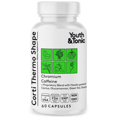 Front view of Youth & Tonic Corti-Thermo Shape 60 capsules bottle